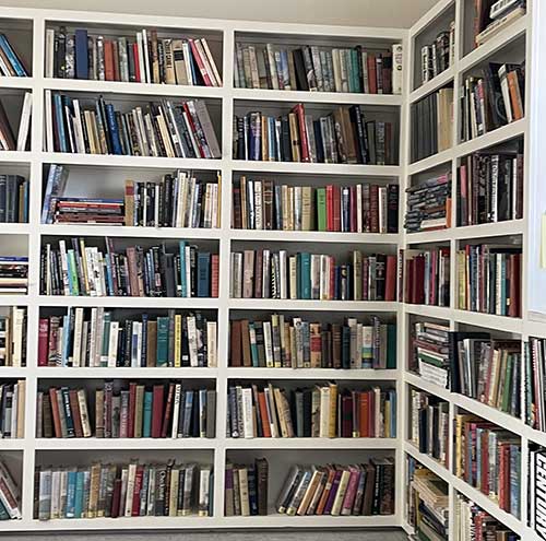 Bookcase Full of Books Ready To Be Sold at an Estate Sale